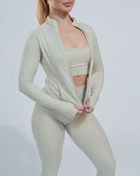 Neutral Sculpted Jacket - Cream