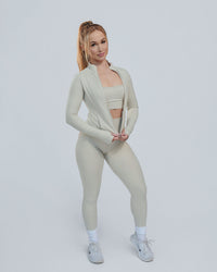 Neutral Sculpted Jacket - Cream