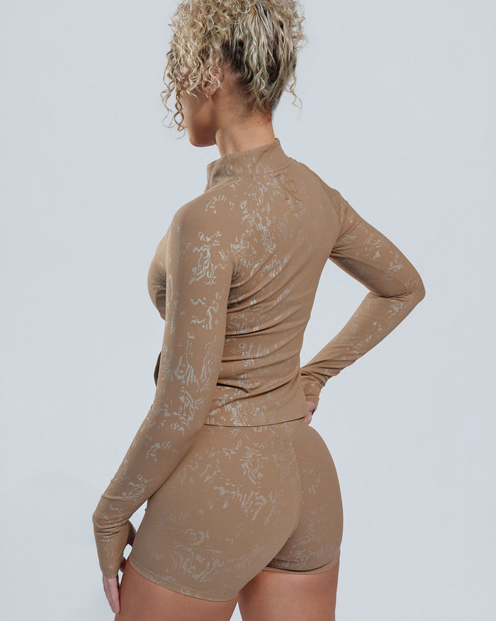 Neutral Sculpted Jacket- brown