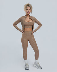Neutral Sculpted Jacket- brown