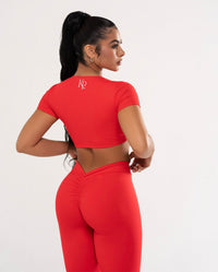 Deep V Crop - red