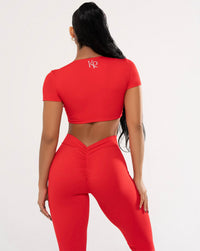 Scrunch Butt Leggings - Red