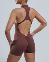 Sculpted Backless Short - brown