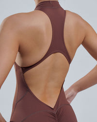 Sculpted Backless Short - brown