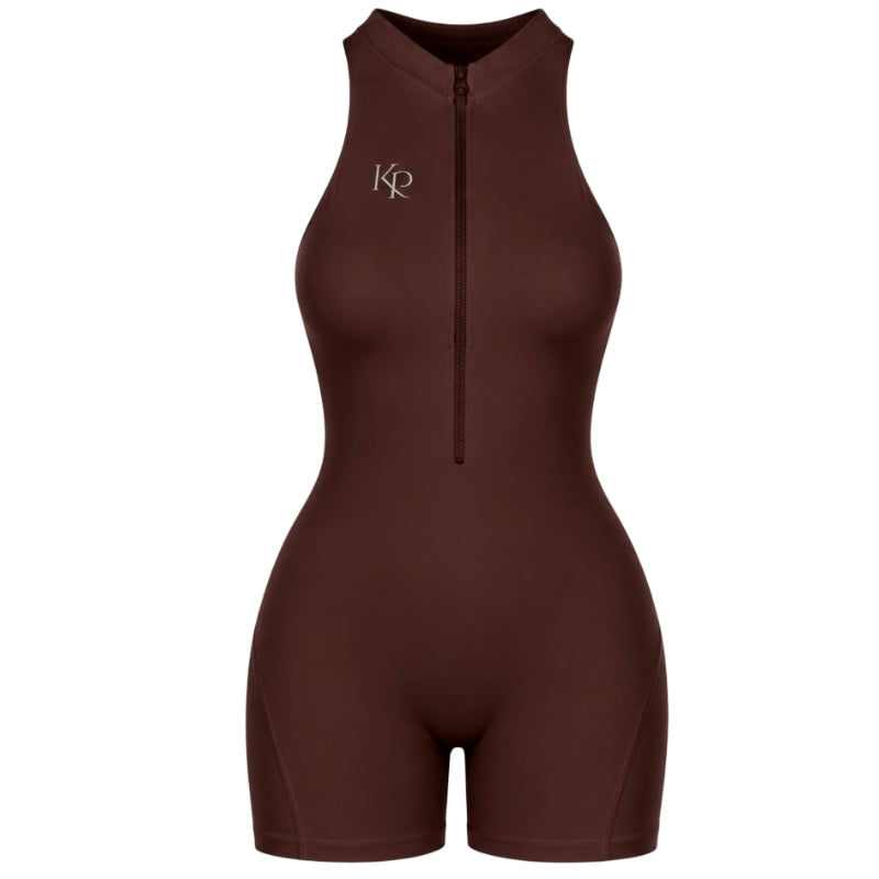 Sculpted Backless Short - brown