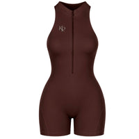 Sculpted Backless Short - brown