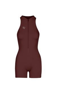 Sculpted Backless Short - brown