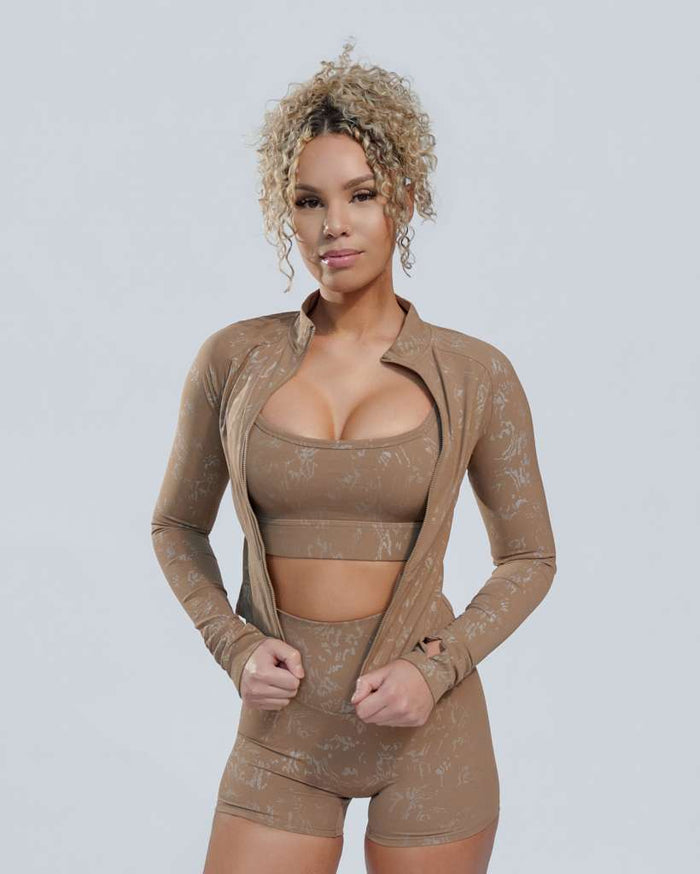 Neutral Sculpted Jacket- brown